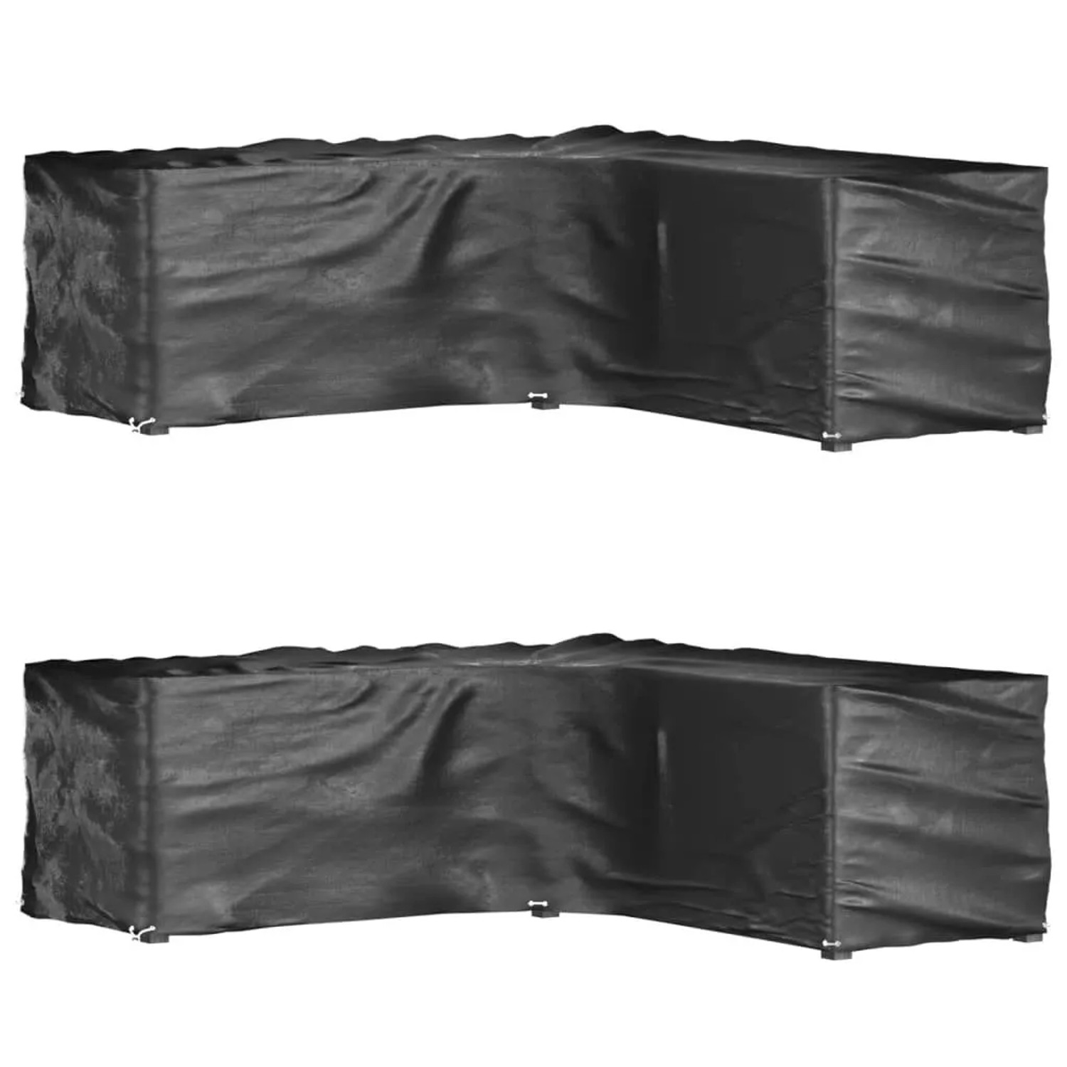 vidaXL Gartenmöbel-Abdeckungen in L-Form 2 Stk 16 Ösen 285x285x90 cm 3155374