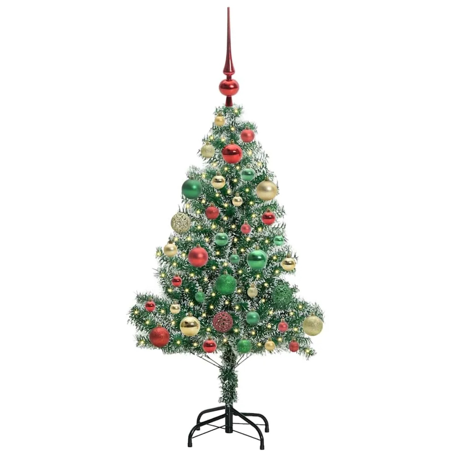 vidaXL Künstlicher Weihnachtsbaum Beschneit mit LED Licht 120 cm 3396805