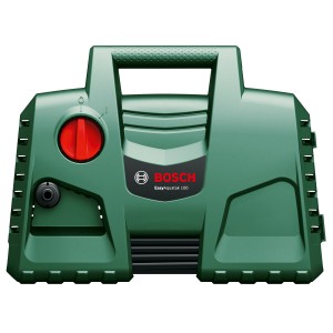 Bosch EasyAquatak 100 Hochdruckreiniger in Grün mit rotem Drehknopf.