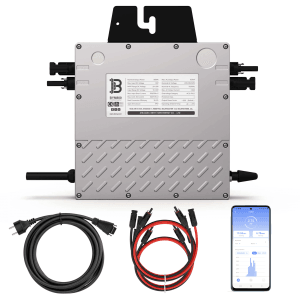 BENY Mikro-Wechselrichter 800 W BYM800 für Balkonkraftwerk 2 MPPT mit WIFI inkl. 5 m Anschlusskabel & 4x 1 m Solar-Verlängerungen Micro Inverter