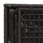 Detailaufnahme: Schwarze vidaXL Kissenbox aus Poly-Rattan, Aufbewahrung für Garten & Terrasse.