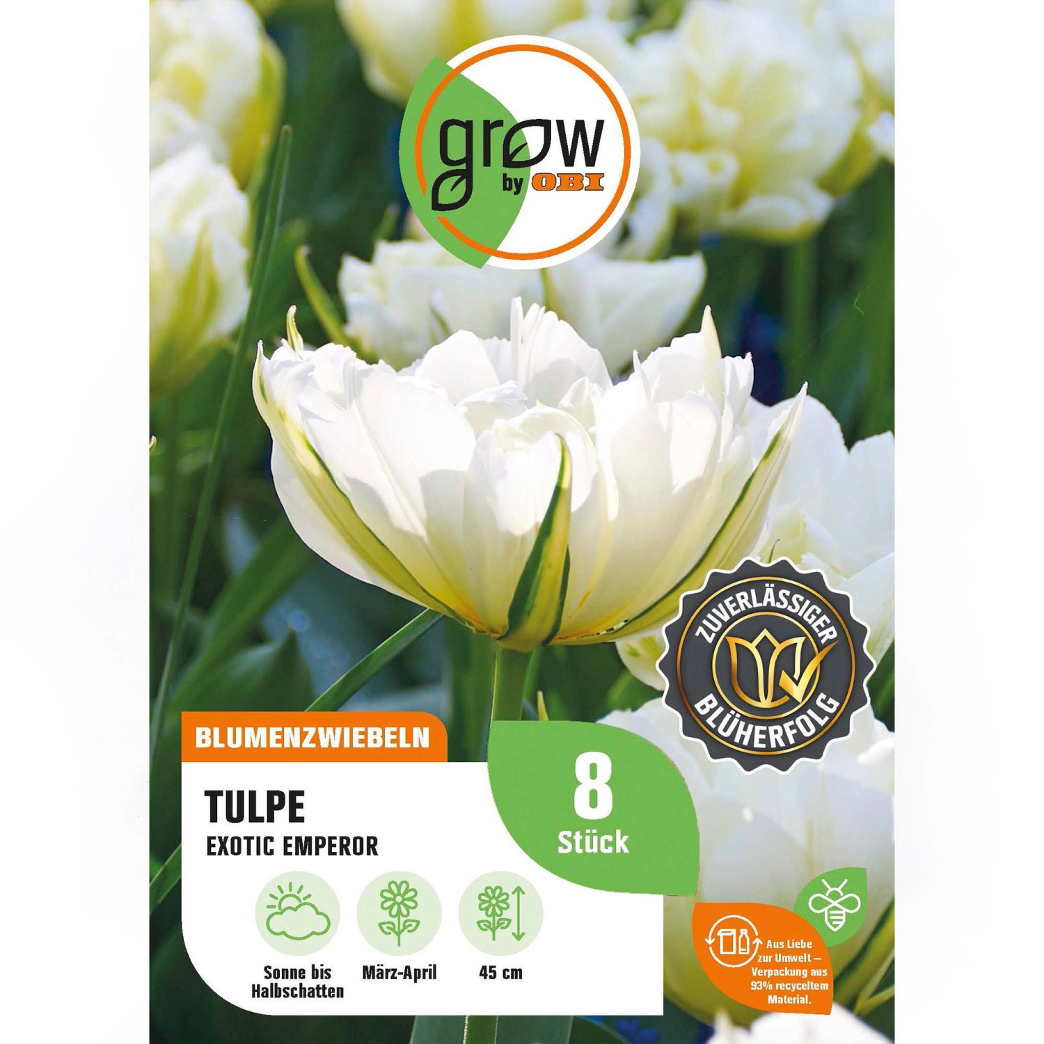GROW by OBI Tulpe Exotic Emperor Weiß-Grün 8 St.Tulipa double early Exotic günstig online kaufen