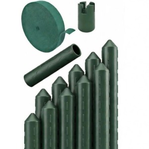 TTL GARDEN Rankstäbe 240 cm x 16 mm 10er Set Grün Extra Stark Stahlkern Kunststoffbeschichtet Rankhilfe für Garten Hochbeet