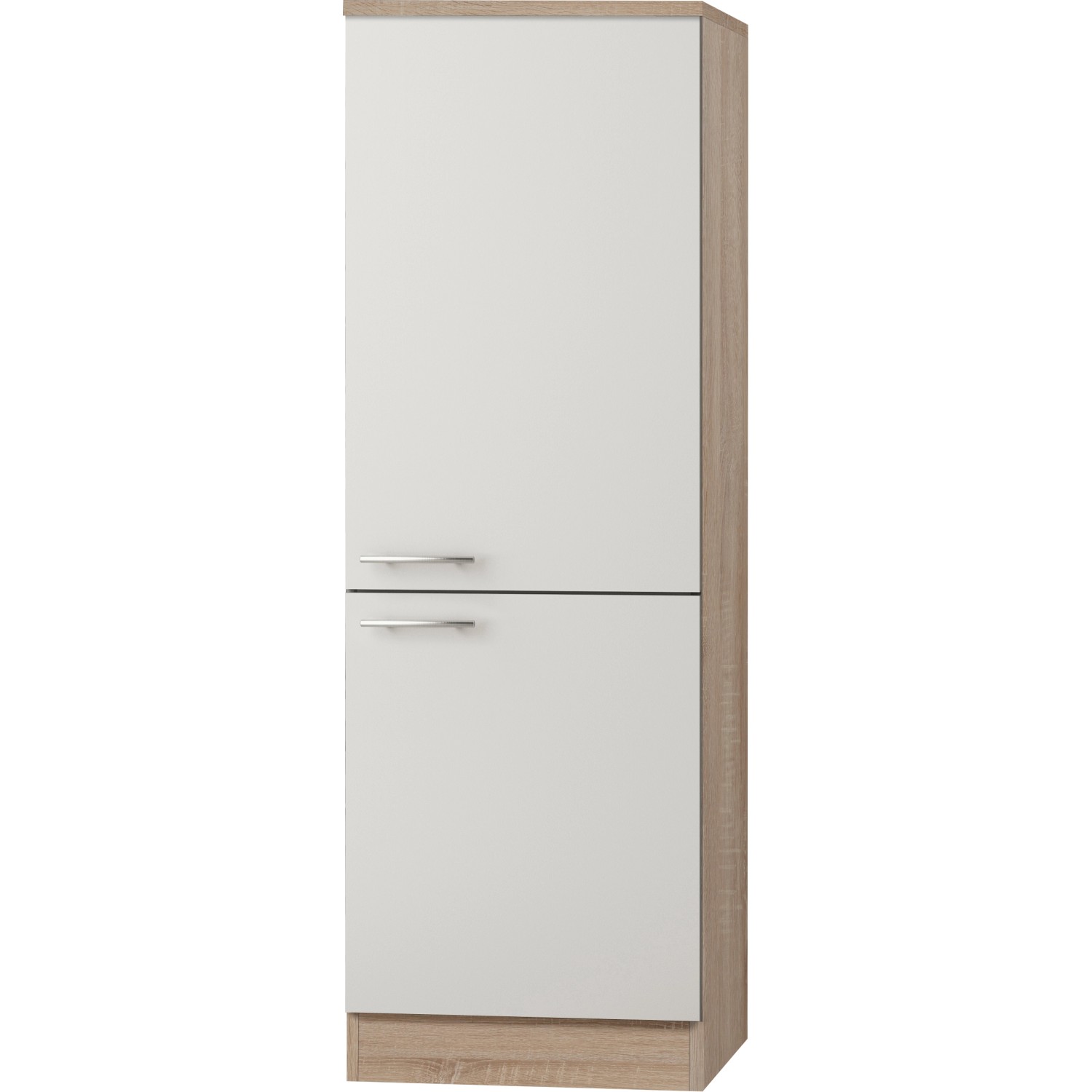 Optifit Midischrank für Kühlschrank Dakar286 60 cm x 174,4 cm x 60 cm Weiß-Eiche