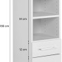 Held Möbel Hochschrank Molina, 30 cm, Wotaneiche/Graphitgrau, mit Tür, Schublade und offenen Fächern.