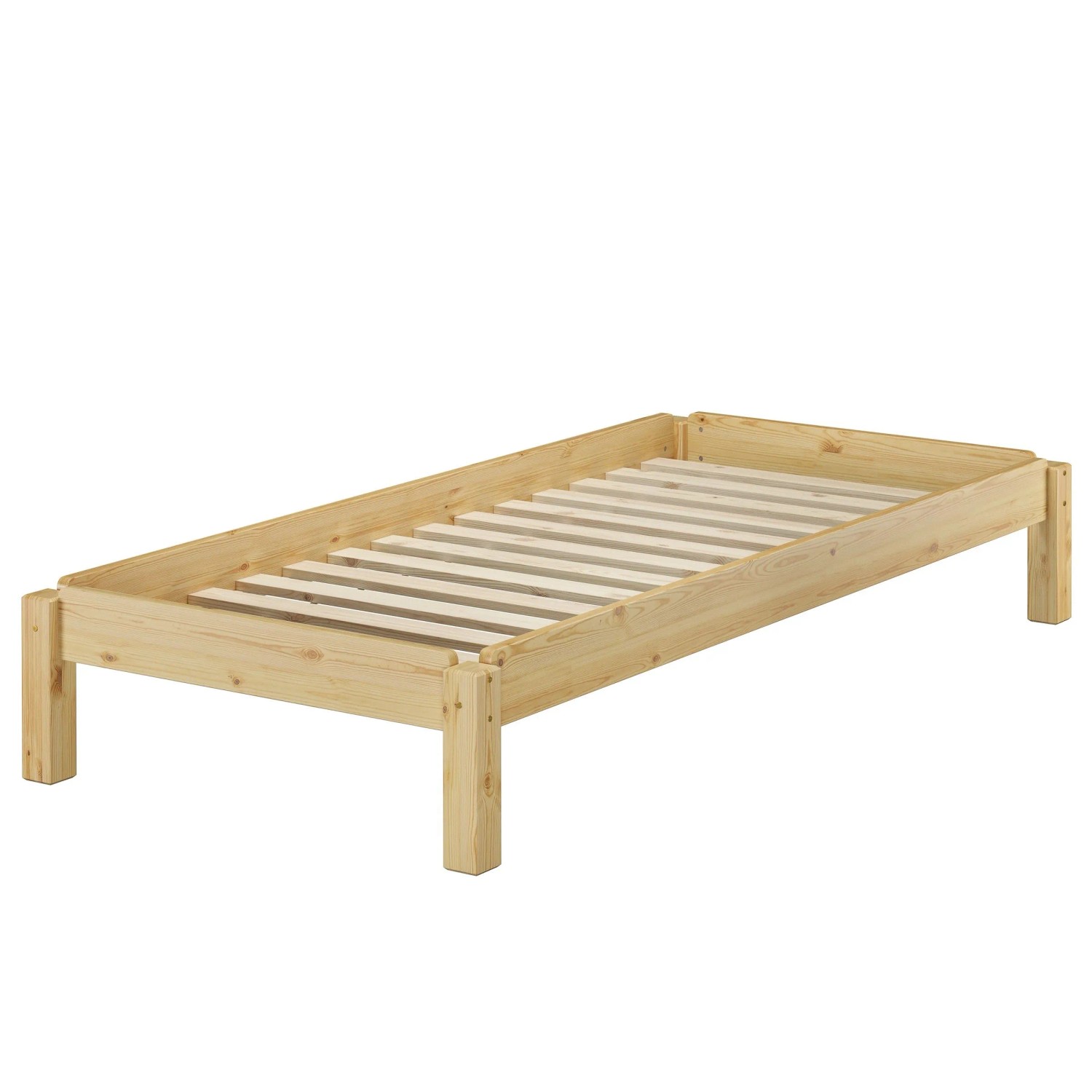 Erst-Holz Schönes Stapelbett 90 x 200 cm Einzelbett Kiefer Massiv Modell 48 Rollrost inkl.