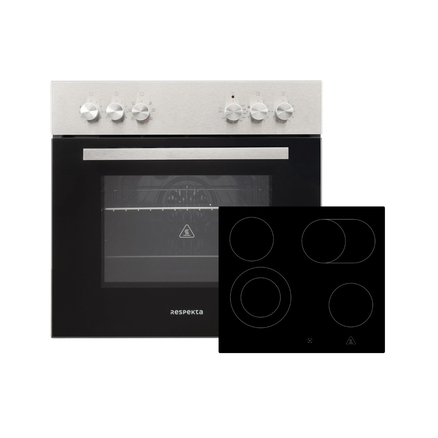 Respekta Einbauherd-Set mit Glaskeramikkochfeld für Landhausküche