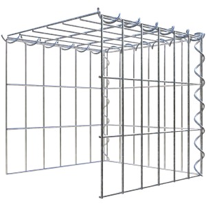 Gabiona Anbaukorb Typ 4, 30x30x30 cm, Maschenweite 5x10 cm, aus verzinktem Drahtgitter.