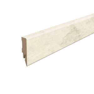 Weiße Egger Sockelleiste L581 Kubisch Chromix, 6 cm hoch, für Fußböden.