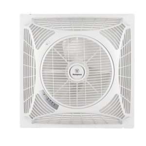 Weißer Westinghouse Deckeneinbau Ventilator Windsquare mit Fernbedienung.