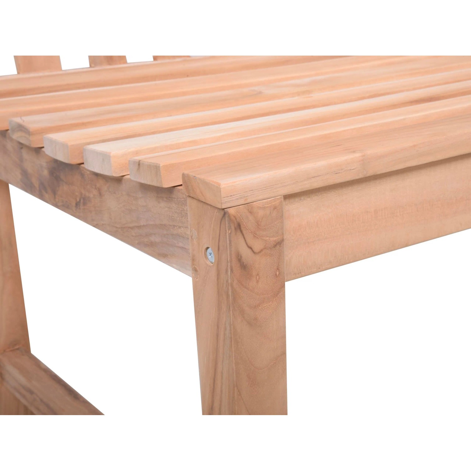 DELUKE Gartenbank OMAR 2-Sitzer Ohne Armlehnen 120cm Breit Teak Hellbraun Terrassenbank Wetterfest Sitzbank Outdoor Bank_5