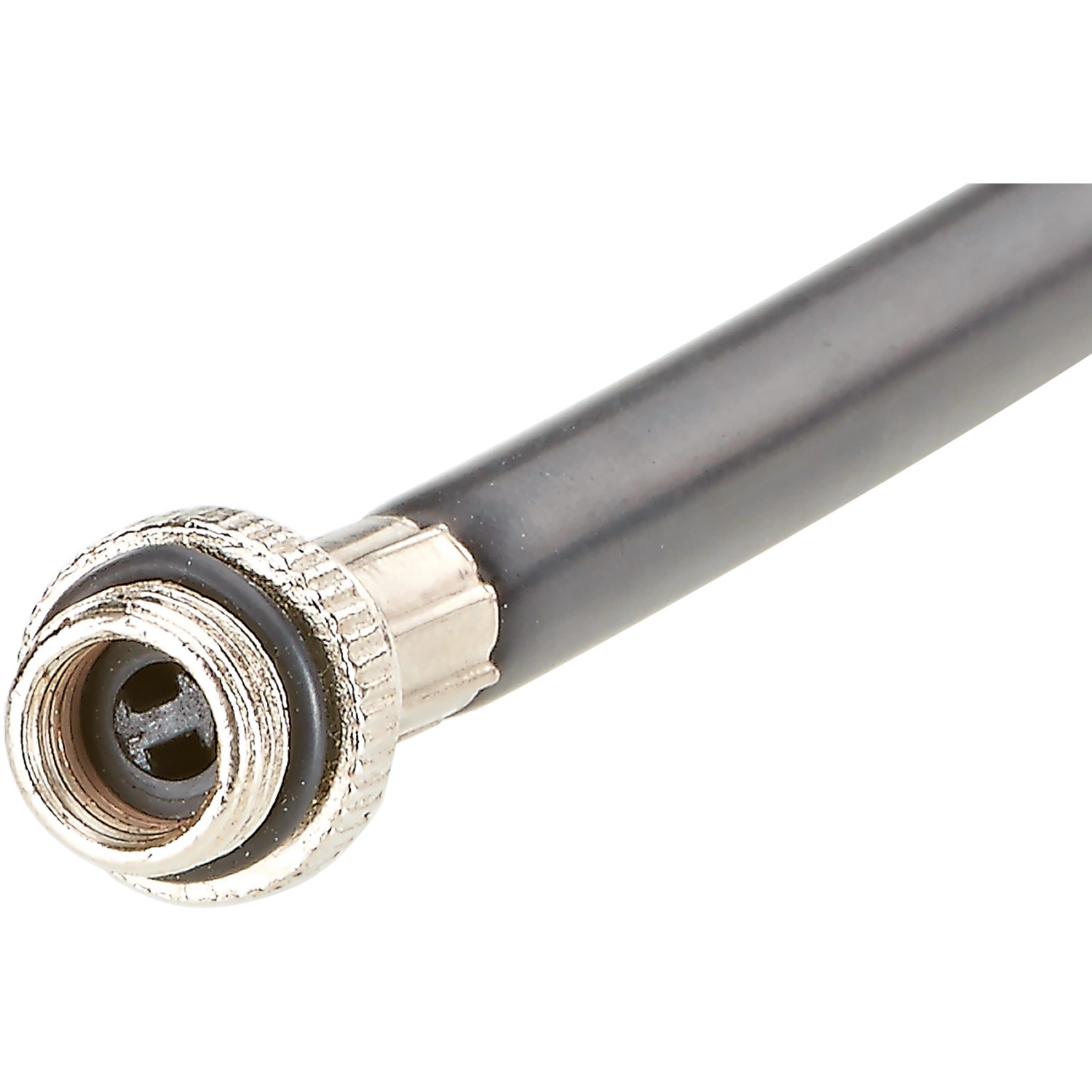 Detailaufnahme: Prophete Mini-Luftpumpe für Fahrradreifen, Ventilkopf.