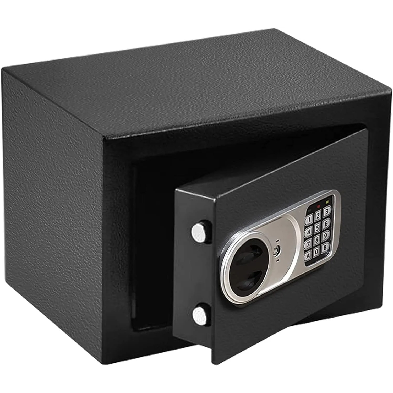 Offener, anthrazitfarbener KARAT Tresor Safemaxx mit elektronischem Zahlenschloss, 17x23x17 cm, 6 Liter.