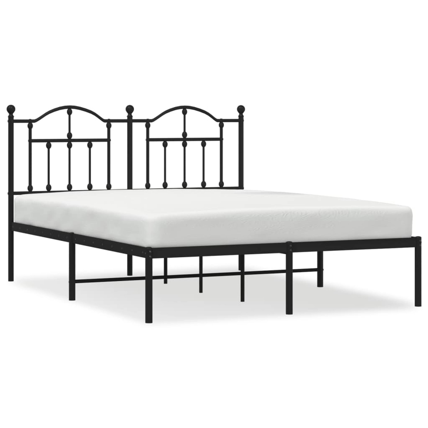 vidaXL Bettgestell mit Kopfteil Metall Schwarz 150x200 cm Modell 61847243 günstig online kaufen