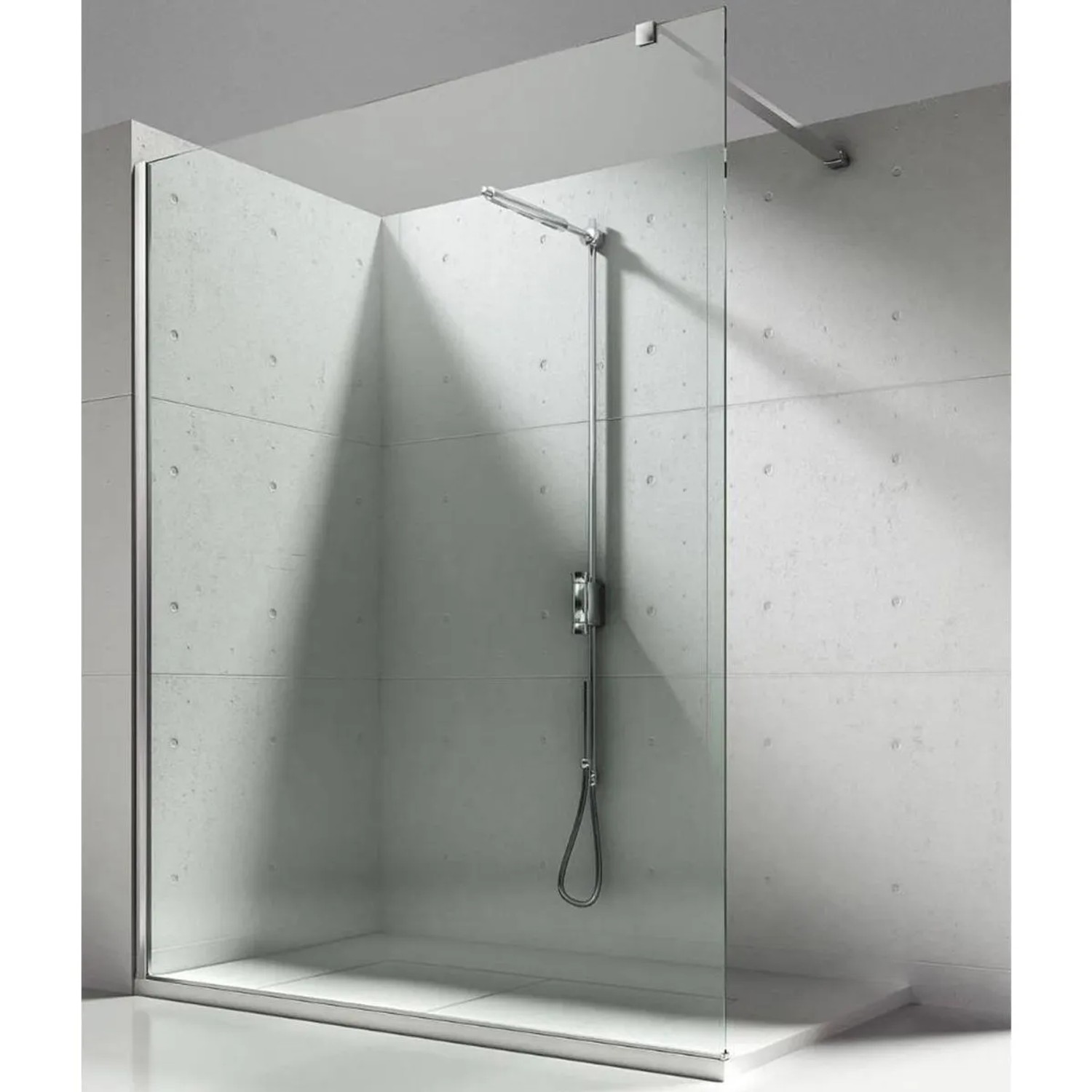 Aloni Walk In Dusche Begehbare Duschwand Glas Duschabtrennung Duschtrennwand Glastrennwand Glaswand mit NANO-Beschichtung BxH 600x2000 mm