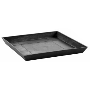 Quadratischer, dunkelgrauer Ecopots Untersetzer, 43 cm, für Innen- und Außenbereich.
