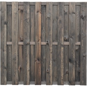 Zaun Lolland, kesseldruckimprägniert, Vintage-Grau, 180x180 cm. Sichtschutzzaun aus Holz.