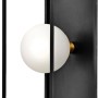 Moderne Ledvance Bad-Wandleuchte Decor Square, 3-flammig, schwarz, mit Glaskugeln.