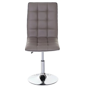 MCW Esszimmerstuhl C41, 6er-Set, taupe-graues Kunstleder, Chromfuß. Polsterstuhl für Esszimmer.