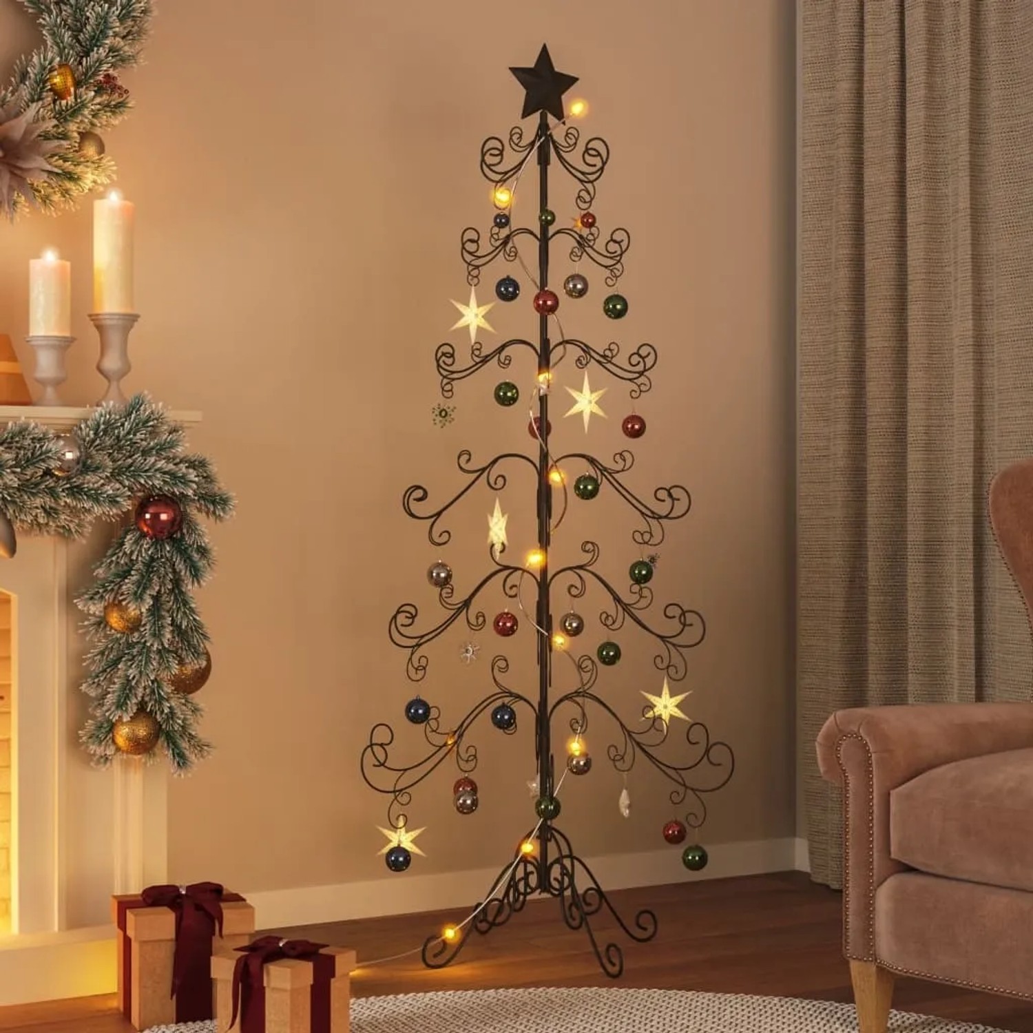 vidaXL Weihnachtsbaum Metall Schwarz 180 cm kaufen bei OBI
