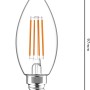 LED-Filament Leuchtmittel E14 Kerze C35, 4,5W, 470lm, 3er-Set, warmweißes Licht.
