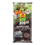 Sack Compo Bio Hochbeeterde, 75 l, für Tomaten, Obst und Gemüse. Abbildung eines bepflanzten Hochbeets.