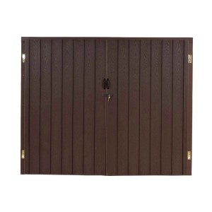 MCW WPC-Fahrradgarage J29 Geräteschuppen Fahrradbox Metall Holzoptik Abschließbar 2 Räder 172x213x11