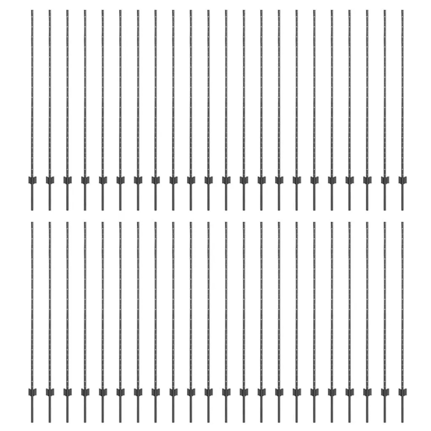 vidaXL Zaunpfosten 44 Stk Grau 200 cm Stahl 3335943 günstig online kaufen