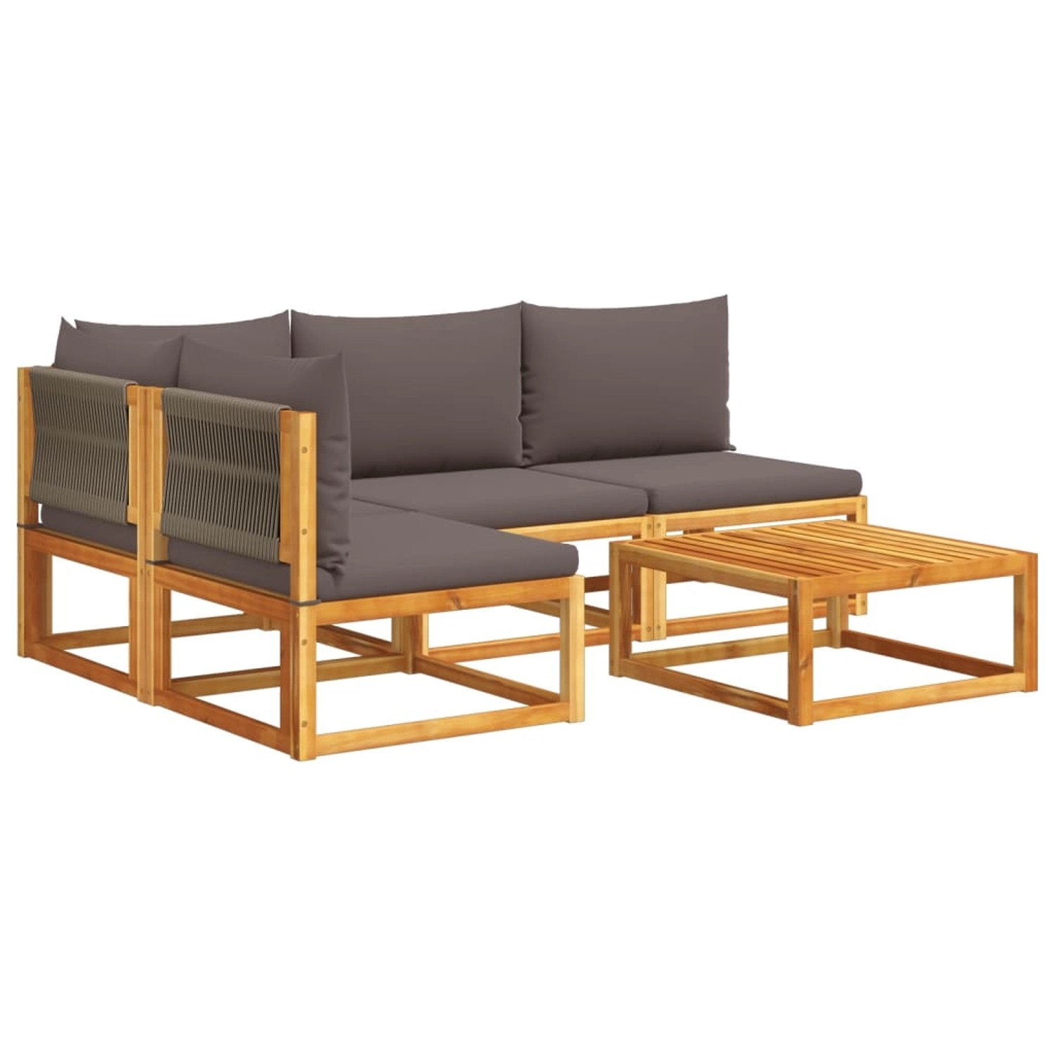 vidaXL 5-tlg. Garten-Sofagarnitur mit Kissen Massivholz Akazie günstig online kaufen
