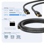 Schwarzes hb-digital CAT 8.1 Patchkabel, GHMT-zertifiziert, mit RJ45-Steckern.