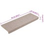 vidaXL Stufenmatten 15 Stk 65x21x4 cm Taupe Rechteckiger Rand 134573_9