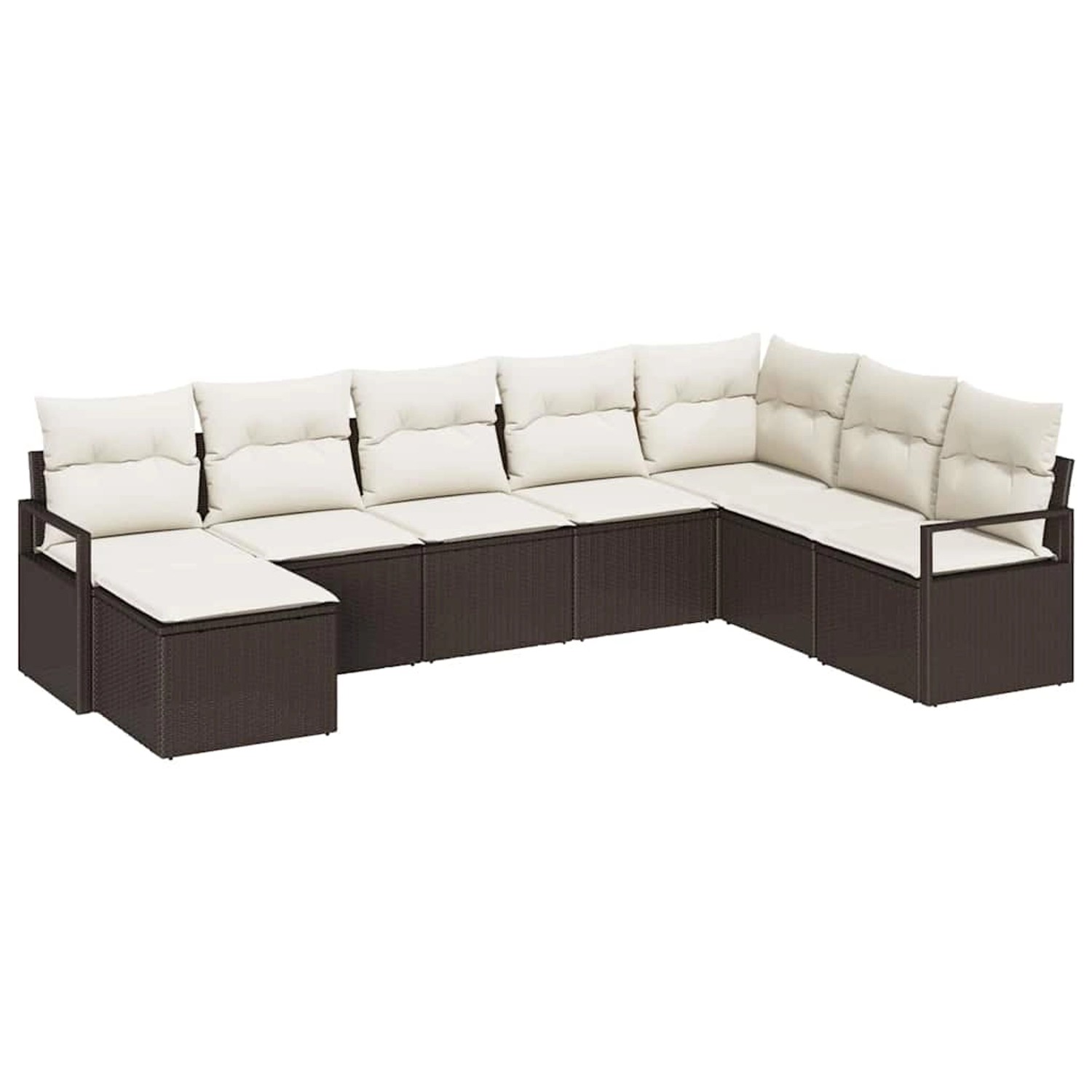 vidaXL Garten-Sofa-Set 8-Tlg Braun Poly Rattan 3346498 günstig online kaufen