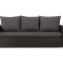 Anthrazitfarbenes Gartenkissen-Set für 3-Sitzer Polyrattan Gartensofa, 140x60x50 cm.