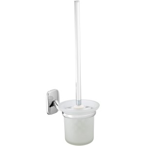 CMI WC-Bürste S 100: Wandmontierte WC-Garnitur mit Milchglas-Behälter und Chrom-Halterung.