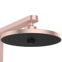 Detailaufnahme: Ideal Standard Duschsystem mit Thermostat, Regen- und Handbrause in Rosé.