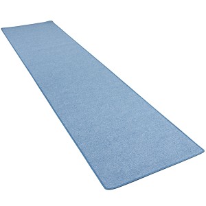 Blauer Snapstyle Teppichläufer Strong, 100x300cm, Feinschlingen Velour. Fußbodenheizung geeignet.