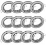 12er Set Oktaplex Dijon Einbauleuchten, schwenkbar, für 50mm LED-Module, Edelstahl gebürstet.