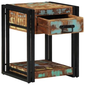 vidaXL Nachttisch 2 Stk Mehrfarbig 40 x 40 x 50 cm Massives Altholz 4016703