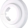 Weiße Klapprosette, Ø 28 mm, 2er-Set zum Abdecken von Rohrdurchführungen.
