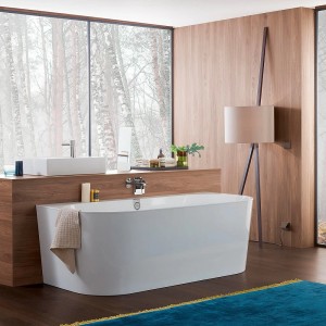 Villeroy & Boch Oberon 2.0 Vorwandbadewanne, 180x80 cm, Weiß, aus Quaryl® mit mittigem Ablauf.