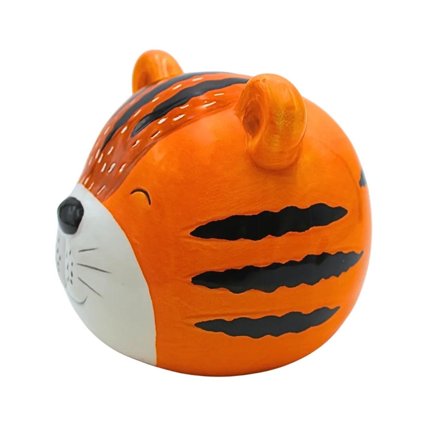 Dekohelden24 Sparfigur Spartier Spardose Sparbüchse Dekotiger mit Sparfunktion aus Keramik in Orange L/B/H 13 x 11 x 13 cm_4