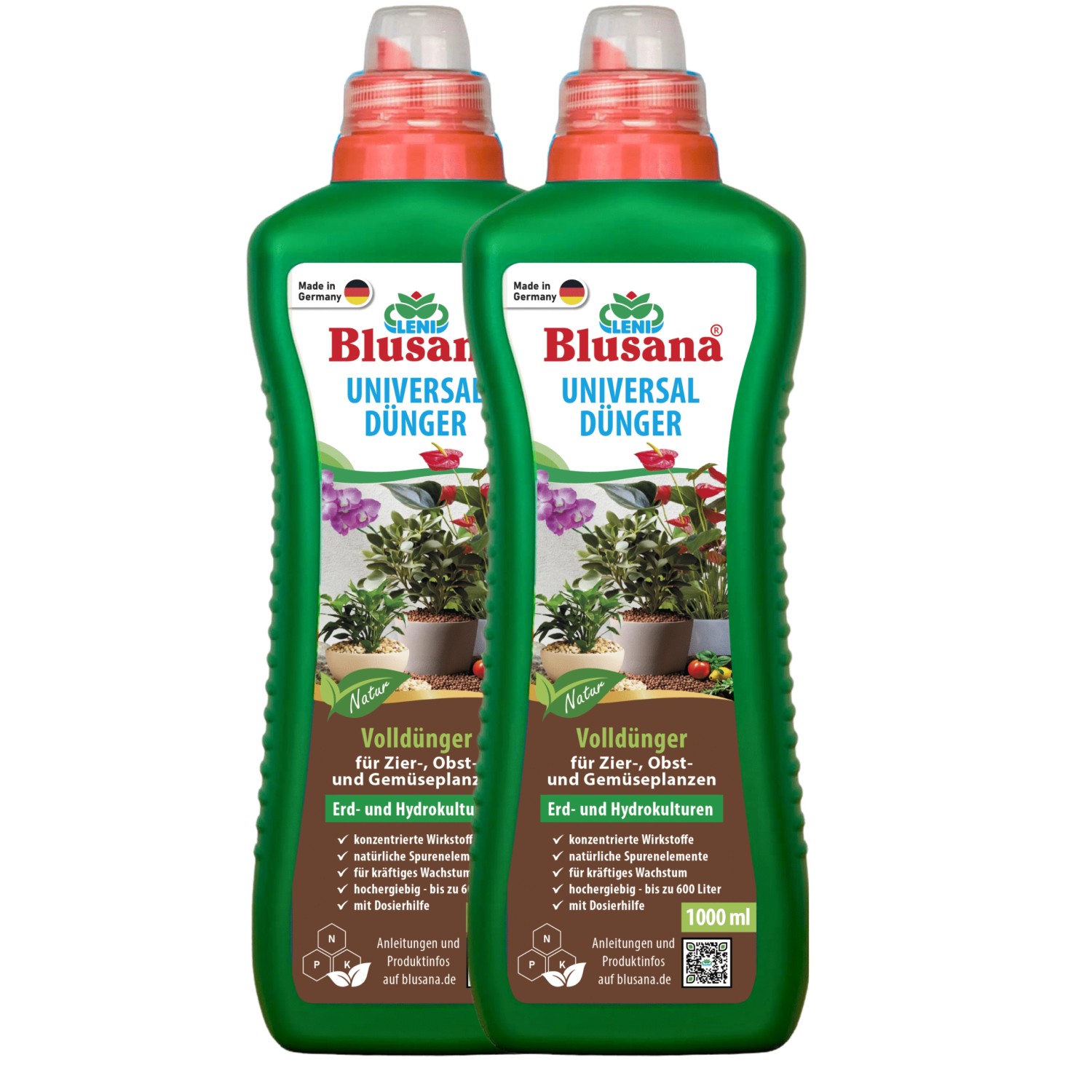 Thumbnail - Blusana Universal Flüssigdünger NPK Dünger 6-3-6 Hydrokultur Hydroponik Erde 2L