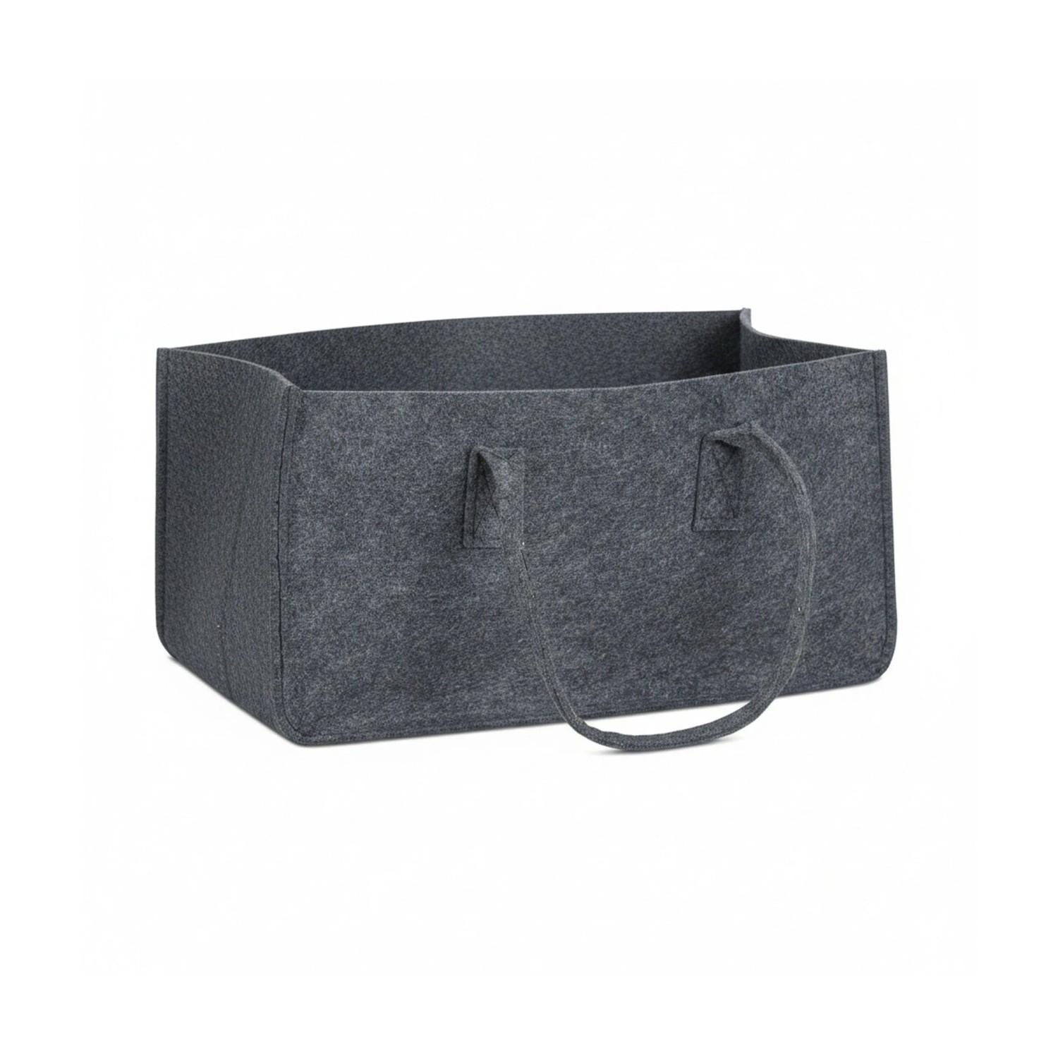 Relaxdays Kaminholztasche Filz Anthrazit mit Henkeln 25 cm x 25 cm x 50 cm