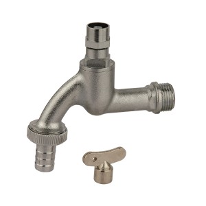 Kirchhoff Auslaufventil aus Messing mit Steckschlüssel, verchromt, für Garten- und Hausanschluss.