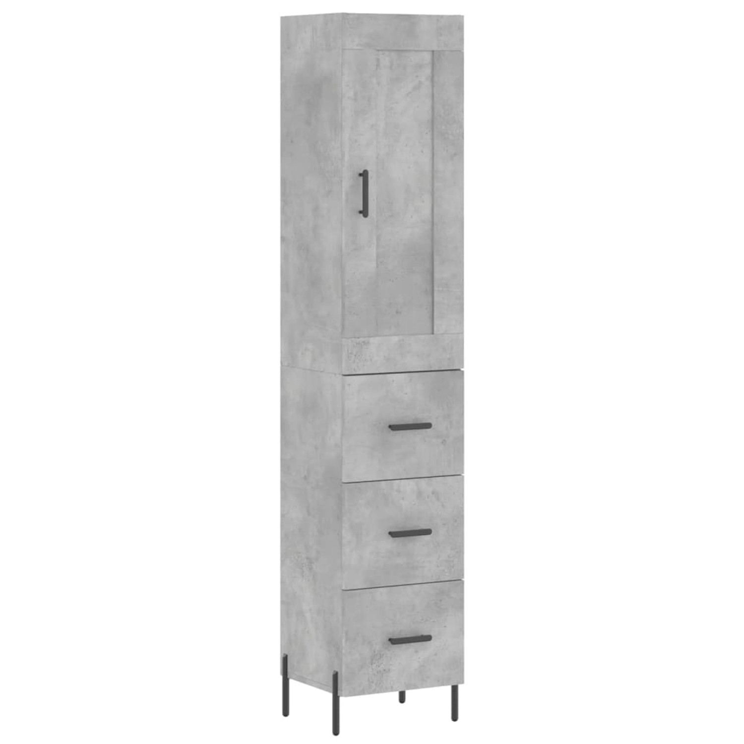 vidaXL Highboard Betongrau 34,5x34x180 cm Holzwerkstoff 3200205 günstig online kaufen