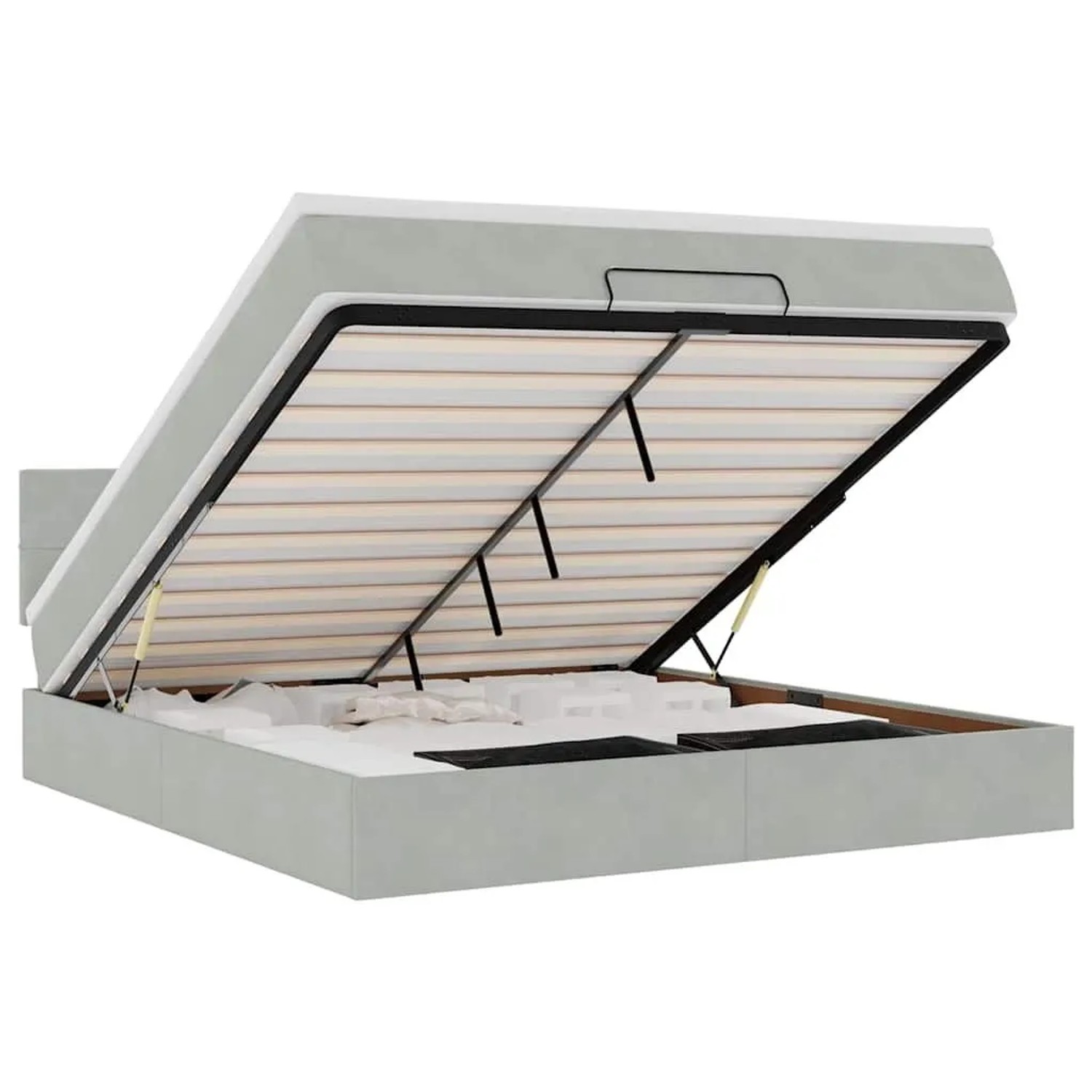 vidaXL Ottoman-Bett mit Matratze Hellgrau 180x200 cm Samt 3311789