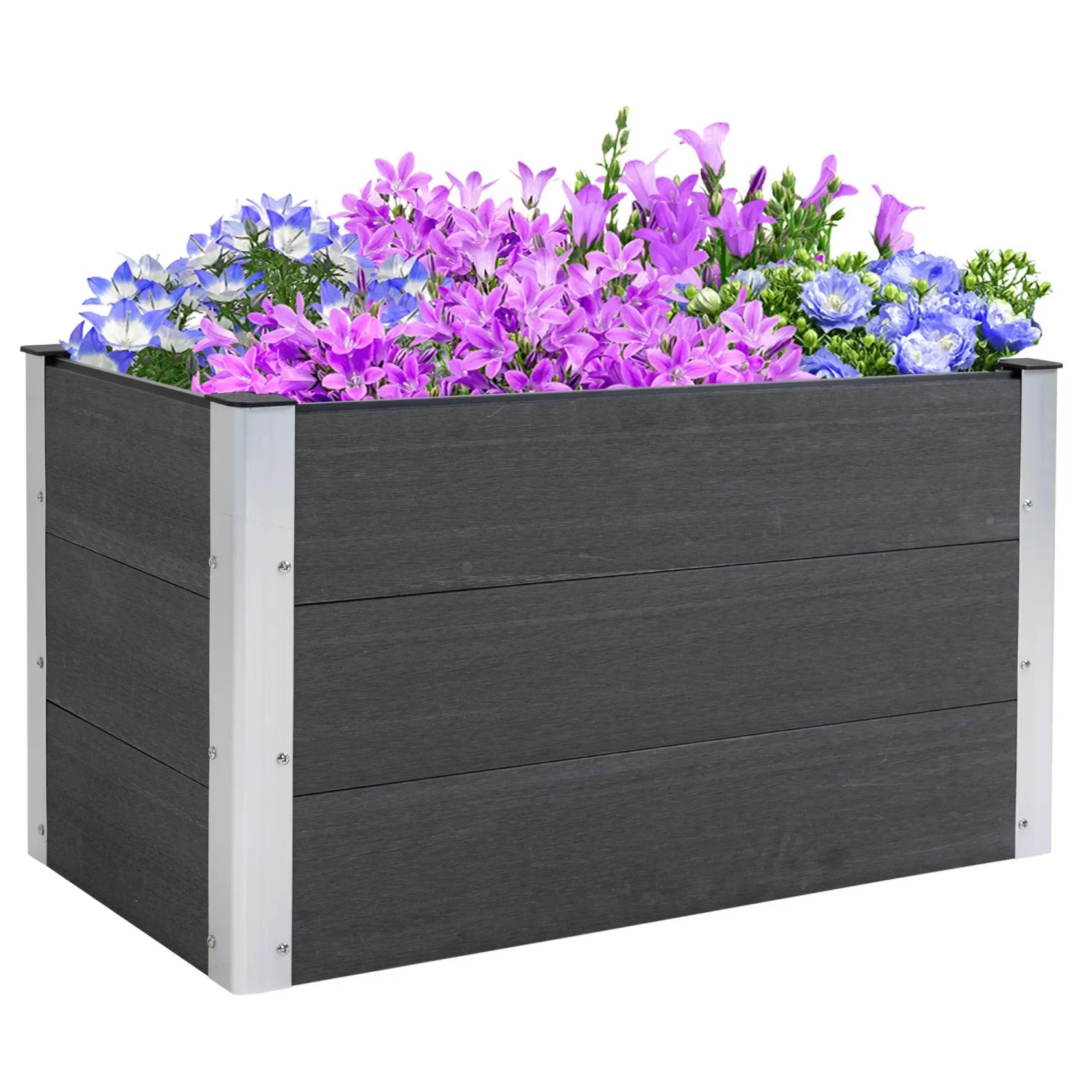 Outsunny Garten-Bett WPC Aluminium Grau L100 x B50 x H55,5 cm