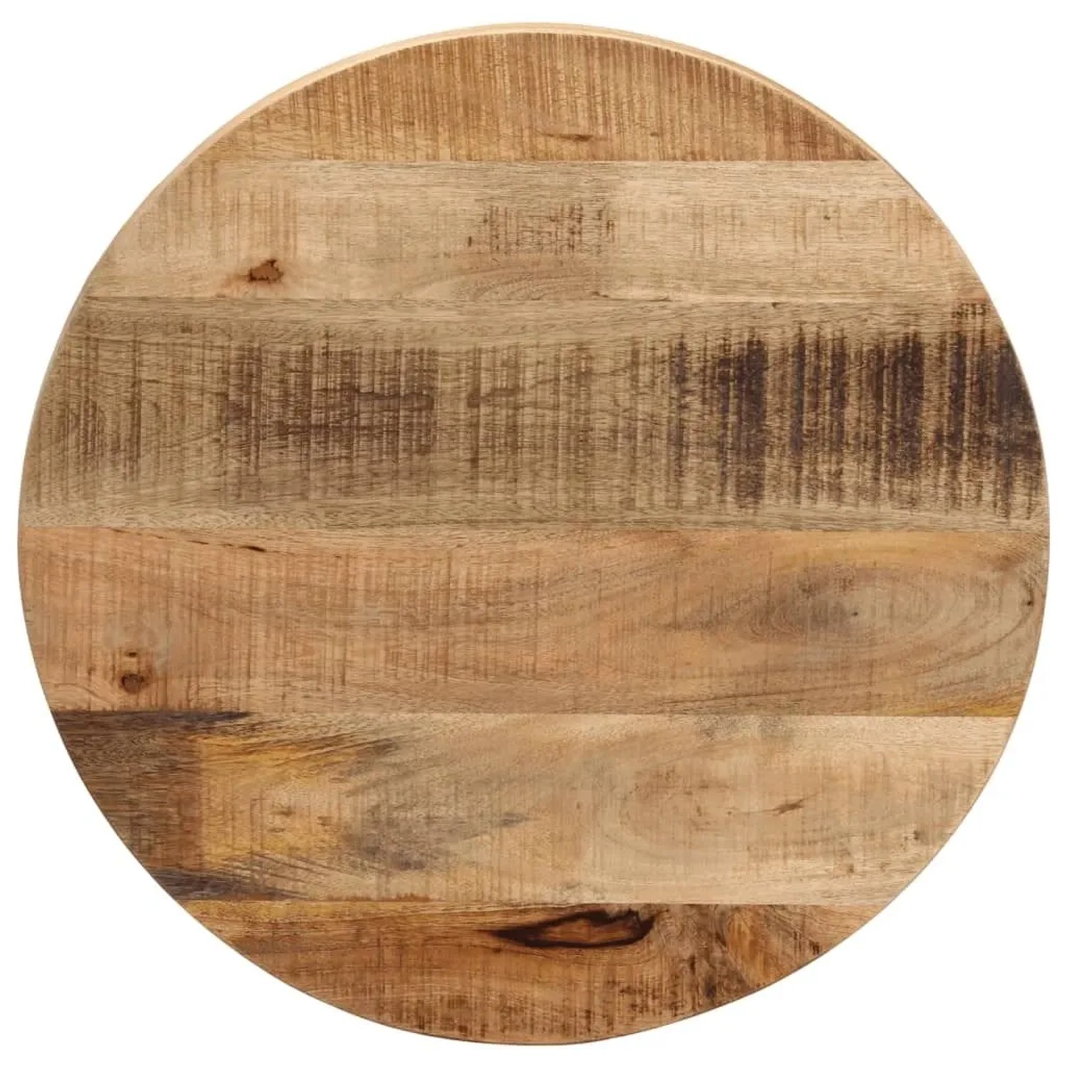 vidaXL Tischplatte Ø 50x2,5 cm Rund Raues Massives Mangoholz 370004