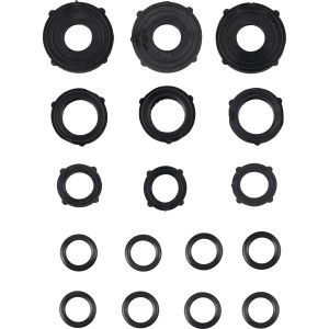 LUX Dichtungsset für Gartenbewässerung, 17-teilig mit Flachdichtungen und O-Ringen.