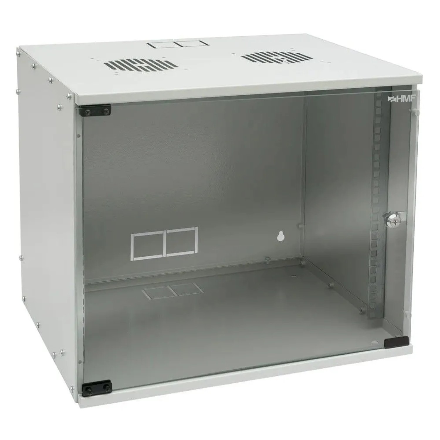 HMF 65709-07 Serverschrank Netzwerkschrank 9HE Unmontiert 19 Zoll Rack Lichtgrau